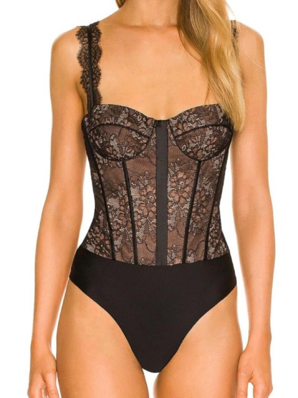 Cami Sean bodysuit in black XS Black Silk NWT
